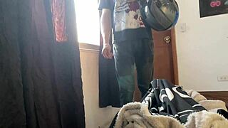 Caught petite Latina girlfriend masturbating then she fucks me with deepthroat