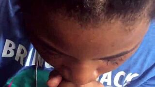 I'm out here suckin this ebony cock in the pouring rain feeling wild