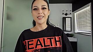 goth petite babe takes deepthroat pov blowjob and creampie in doggystyle missionary riding session