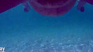 She dove underwater for a wild session, ending with multiple creampies filling her up three times