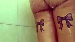 bbw with big ass and tits gives a quick steamy shower tease session