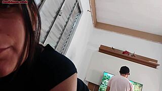 housewife seduces technician while husband is away