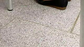 I adore shoeplay and dipping in these tan nylons and flats, feeling every sensual moment