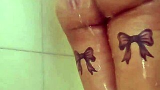 bbw with big ass and tits gives a quick steamy shower tease session