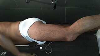 SHOWER Time with Hairless SHAVED Cock in Steamy BATHING Session