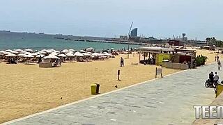 perfect tits spotted at barcelona nude beach with apra shay and don mulatito