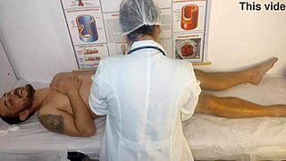 ereção na enfermaria with petite brazilian nurse giving blowjob and pussy licking to patient