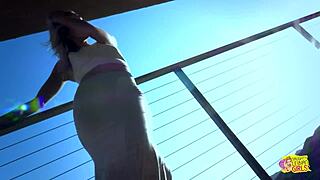 summer breeze got these two lesbian friends super horny, leading to passionate outdoor sex with licking and kissing.