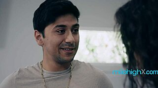 hey, this married milf is flirting hard with her young gym trainer during workout