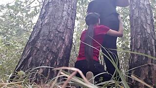 Who knew hiding under a tree from rain could lead to steamy lesbian pussy licking and ass orgasms in the wild forest outdoors?