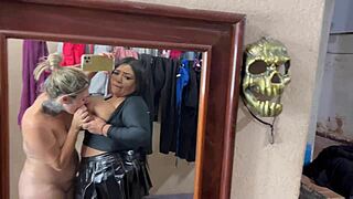 I caught my tenant masturbating in the backyard with her huge natural tits and fat bbw ass, she was filming porn so I joined in moaning loudly