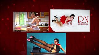 Is yoga in the office getting too steamy with Regina Noir's wet pussy and tight panties?