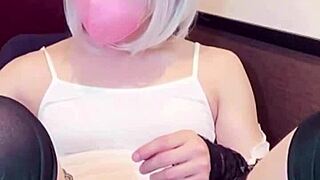 What Happens When Masked Beauty Crossdresses And Masturbates On Live Stream In Cute Outfit?