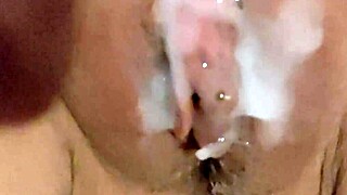 Sequence of abundant creampies in her pussy during intimate couple sessions.