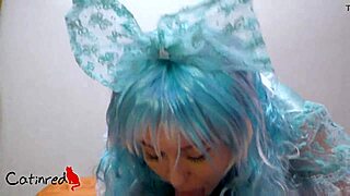blowjob from malvina in cosplay costume with cumshot