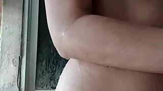 Spy Camera Captures Innocent Latina Curvy Amateur Bathing in Softcore Solo Scene