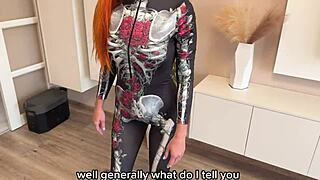 relaxing with my friend through sex before she meets her boyfriend on halloween night - russian amateur