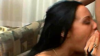 subtle hints of passion as brunette babe indulges in gentle blowjob moments