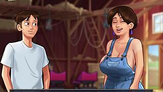 Summertime saga episode 198 features monster cock pounding big tits wildly.