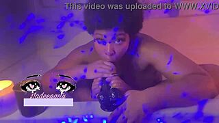 sucking ebony cock playfully with feet in homemade amateur fun