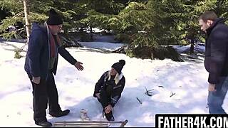 While Skiing Lucette Twisted Her Ankle, Fortunately Her Boyfriend Reached His Dad - Wait, Moment After They Had Sled And Fireplace Chat 😊