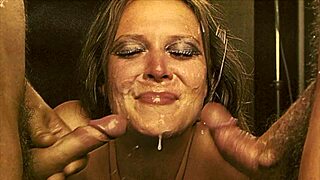 what's hotter than one mouth handling two cocks in vintage threesome action