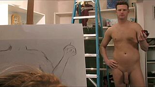 Anita Blue Fingers Shaved Pussy and Takes Anal in Fishnets on Bed