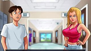 Summertime saga episode 198 features monster cock pounding big tits wildly.