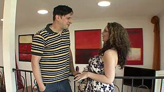 Slutty Big Tits Girl in Stockings Sucks Big Cock and Fucks on Bed