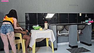 Blonde slut takes monster cock in rough interracial anal creampie