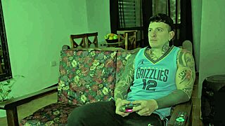 hey, why's this girl grabbing my cock while i'm playing? ends in anal creampie quickie!