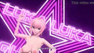 megurine luka dances in night fever project diva with full nude mod