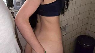 Why sneak into the bathroom to fuck the athletic employee in doggystyle with her big natural tits bouncing?