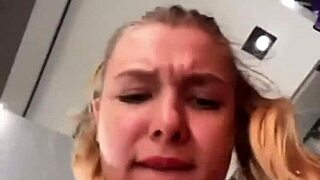 In a daring public escapade, the young blonde with big tits gets fucked intensely in the changing room.