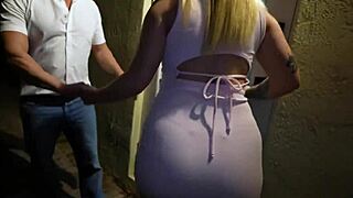 cuck husband enjoys watching his blonde wife get fucked by another cock