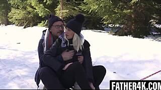 While Skiing Lucette Twisted Her Ankle, Fortunately Her Boyfriend Reached His Dad - Wait, Moment After They Had Sled And Fireplace Chat 😊