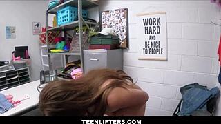 Oh Damn, Big Tits Shoplifting Teen 18+ Gets Anal Fucked by Security Officer After Strip Search Deal!