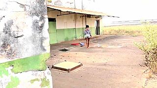 Hey there check out this wild garage surprise with my neighbor using a dildo on herself