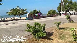 Hot Sabrina Prezotte Shows Off On Beach Then Gets Ass Fucked In Shower