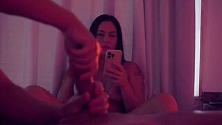 Someone experiences a tantric massage session with a milf in a sexy trisal setup.