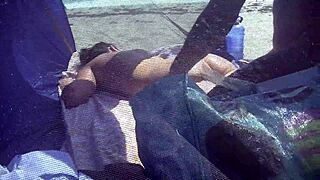 caribbean nude beach suggests interracial public sex with hubby filming voyeurs