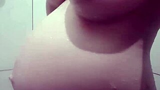 Pregnant Blonde Girlfriend Indulges in Intense Golden Shower Masturbation Session in Bathroom