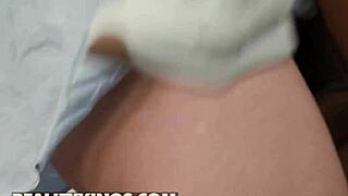 Petite ra gia dibella tempts professor mick with thong for deep wet pussy drilling