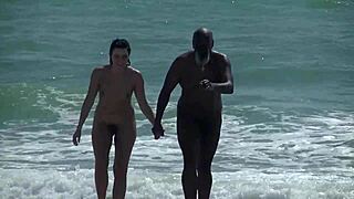 caribbean nude beach suggests interracial public sex with hubby filming voyeurs