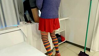 i'm the cleaning girl with t r v pervert craving to boost my big ass with big cock brunette latina action