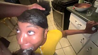 Hey dude, this hot ebony slut with big ass and curly hair deepthroats my monster cock sloppily, then assfucking in doggystyle until orgasm 😈🍑🍆