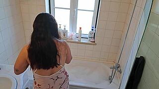 Latina wife, why call handyman to fix hot tub for doggystyle fun?