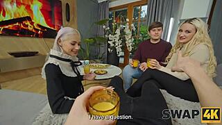 Whoa, let's swap and dive into this wild threesome with blonde hotties Veronica Leal and Daruma Rai!