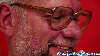 Young European Teen Babe Rides Old Man's Cock In Missionary