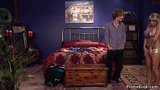 Young Dude Ties Up Busty Milf For Rough Deepthroat And Choking Action